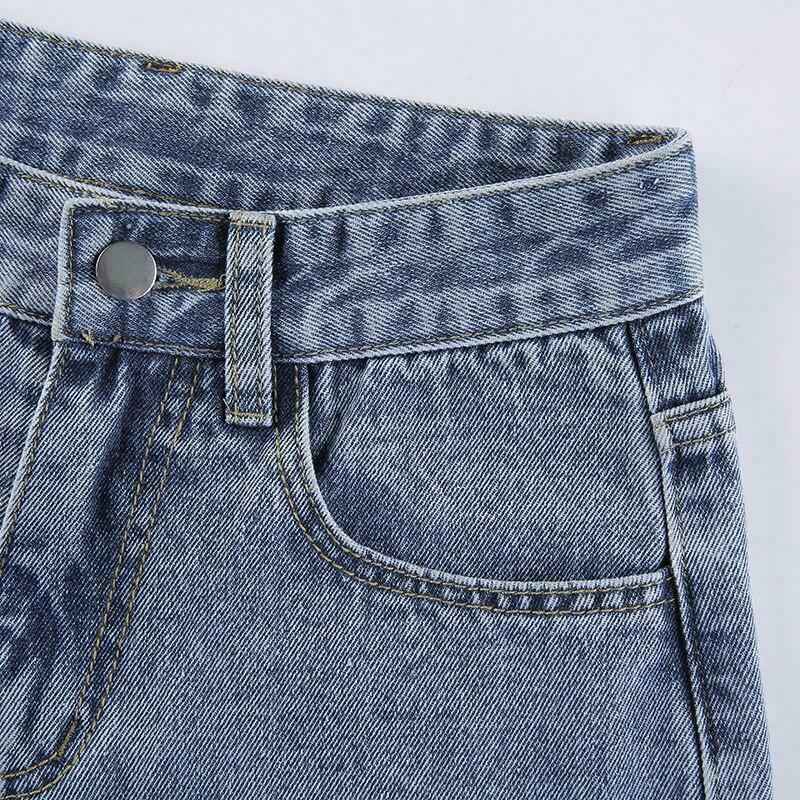 Y2K Aesthetic Outline Embroidery Mom Jeans - Coquette Grunge Fashion for Women Y2K Aesthetic Outline Embroidery Mom Jeans - Coquette Grunge Fashion for Women