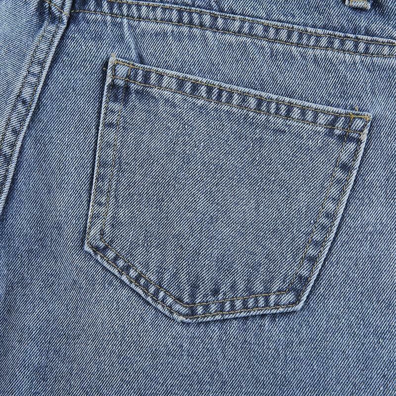 Y2K Aesthetic Outline Embroidery Mom Jeans - Coquette Grunge Fashion for Women Y2K Aesthetic Outline Embroidery Mom Jeans - Coquette Grunge Fashion for Women