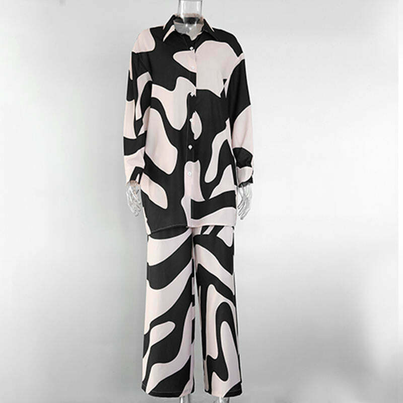 Y2K Aesthetic Oversize Pants Set with Coquette and Grunge Vibes