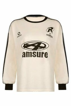 Y2K Aesthetic Oversized Long Sleeve Tee with Contrast Color Letter Print