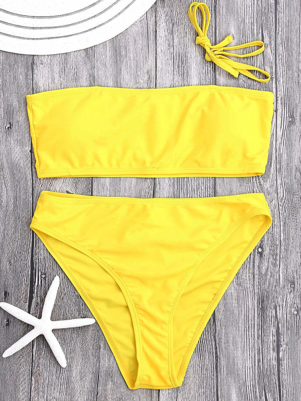 Y2K Aesthetic Padded Bandeau Bikini Set with High Cut - Coquette Style Swimsuit Y2K Aesthetic Padded Bandeau Bikini Set with High Cut - Coquette Style Swimsuit