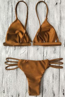 Y2K Aesthetic Padded Bikini Top with Braided String Bottoms - Coquette Style for Women's Fashion