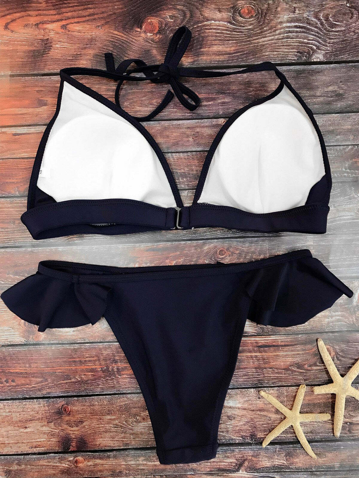 Y2K Aesthetic Padded Frilly String Bikini for Niche Women Fashion