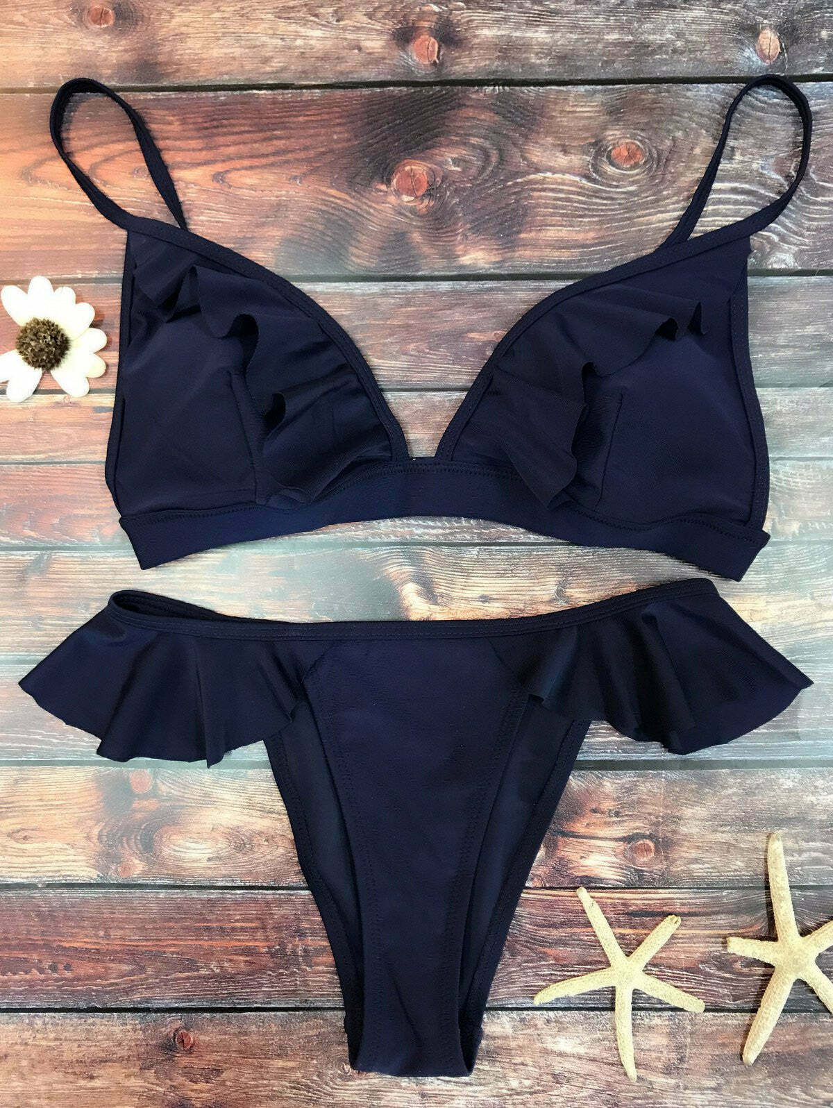 Y2K Aesthetic Padded Frilly String Bikini for Niche Women Fashion