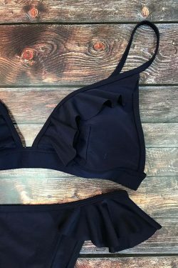 Y2K Aesthetic Padded Frilly String Bikini for Niche Women Fashion