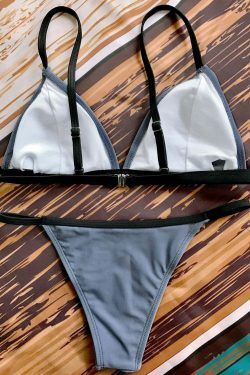Y2K Aesthetic Padded Plunge V String Bikini for Women - Coquette Style Grunge Fashion & Cute Tops