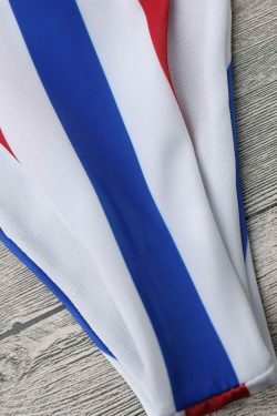 Y2K Aesthetic Padded Striped High Cut Scoop Bikini Set