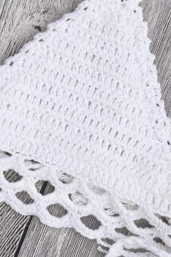 Y2K Aesthetic Paisley Crochet Bandage Bikini for Women - Coquette & Grunge Style Fashion