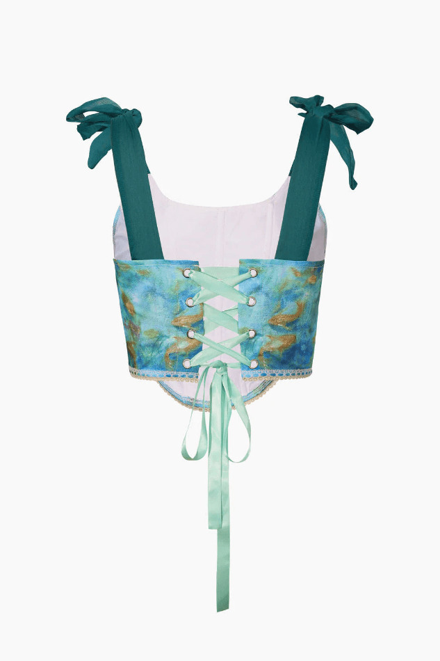 Y2K Aesthetic Palm Springs Bustier Top - Coquette Style Grunge Fashion for Women Y2K Aesthetic Palm Springs Bustier Top - Coquette Style Grunge Fashion for Women