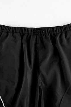 Y2K Aesthetic Parachute Cargo Pants with Piping Detail - Size Friendly Women's Fashion