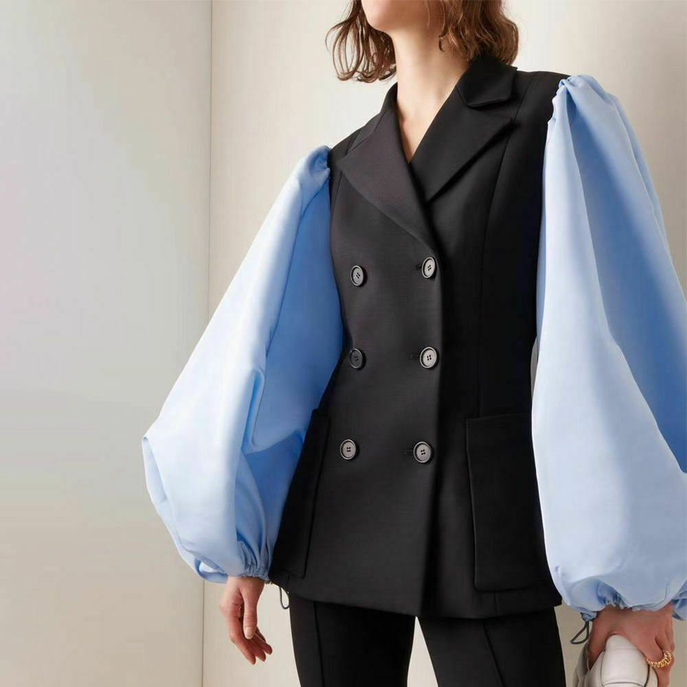 Y2K Aesthetic Patch Vest Suit with Blouse and Pant - Coquette Grunge Fashion for Women