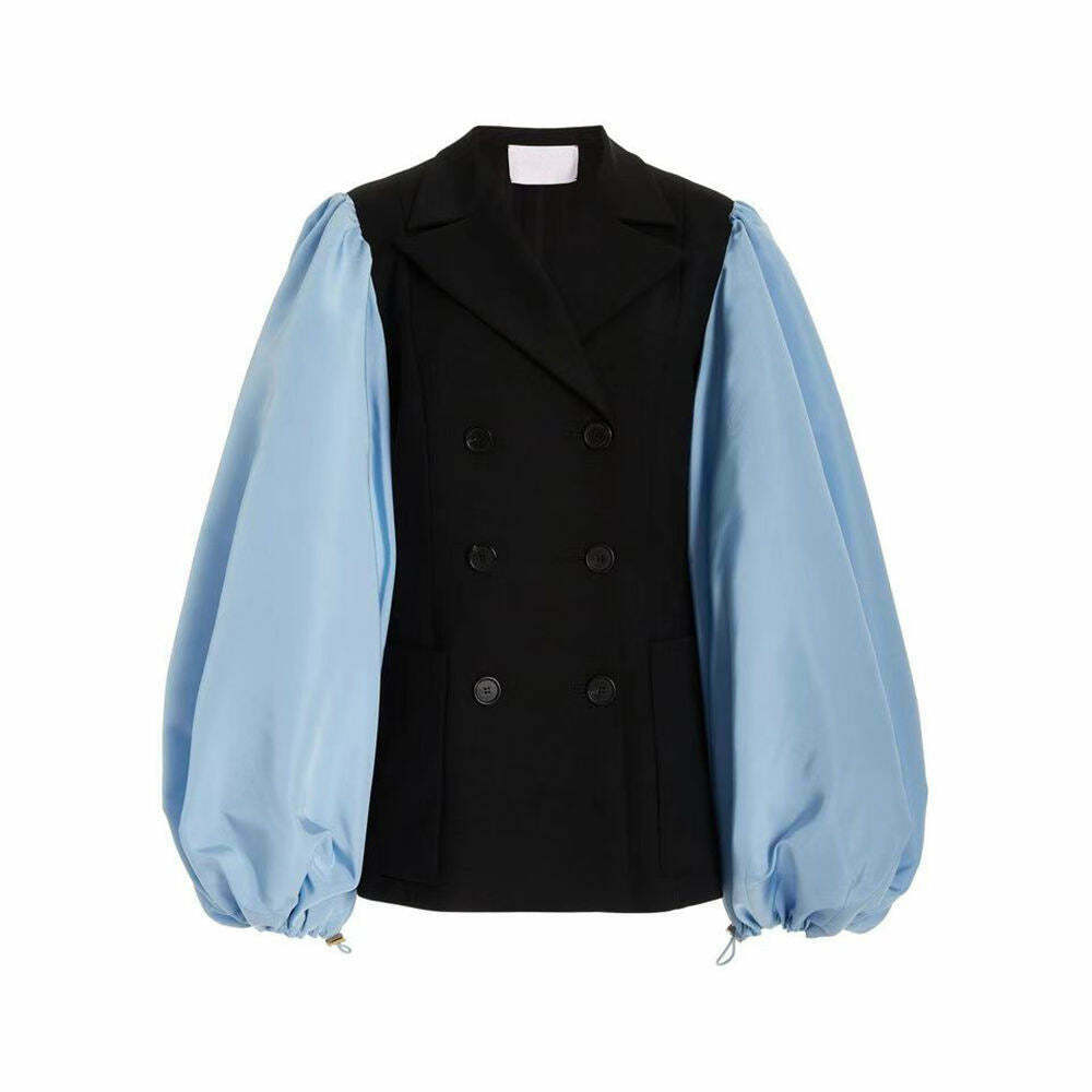 Y2K Aesthetic Patch Vest Suit with Blouse and Pant - Coquette Grunge Fashion for Women