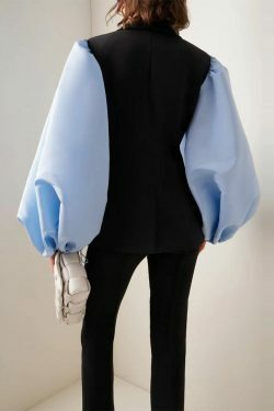 Y2K Aesthetic Patch Vest Suit with Blouse and Pant - Coquette Grunge Fashion for Women