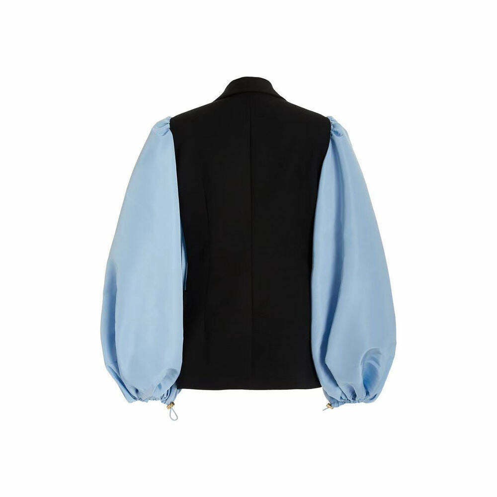 Y2K Aesthetic Patch Vest Suit with Blouse and Pant - Coquette Grunge Fashion for Women