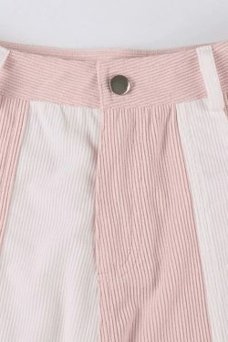 Y2K Aesthetic Patchwork Corduroy Cargo Pants for Women - Coquette Style Grunge Fashion with a Twist