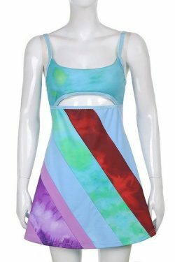 Y2K Aesthetic Patchwork Dress with Coquette Style and Grunge Flair