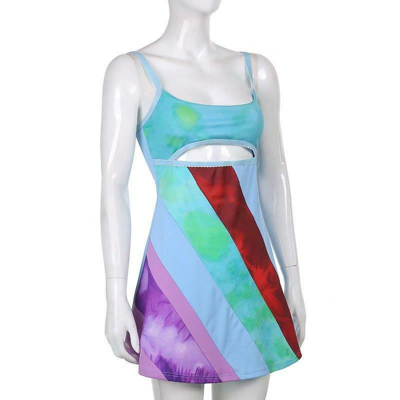 Y2K Aesthetic Patchwork Dress with Coquette Style and Grunge Flair Y2K Aesthetic Patchwork Dress with Coquette Style and Grunge Flair