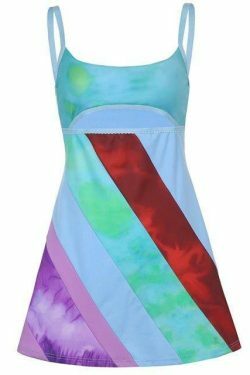 Y2K Aesthetic Patchwork Dress with Coquette Style and Grunge Flair
