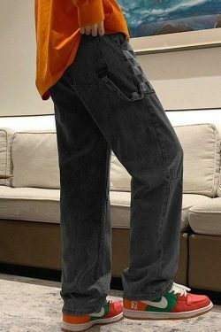 Y2K Aesthetic Patchwork Jeans - Coquette Style Grunge Fashion