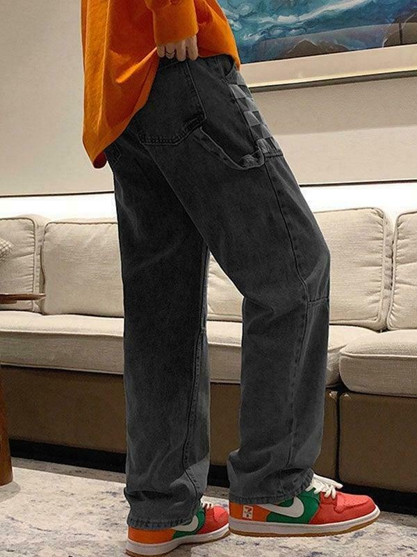 Y2K Aesthetic Patchwork Jeans - Coquette Style Grunge Fashion Y2K Aesthetic Patchwork Jeans - Coquette Style Grunge Fashion