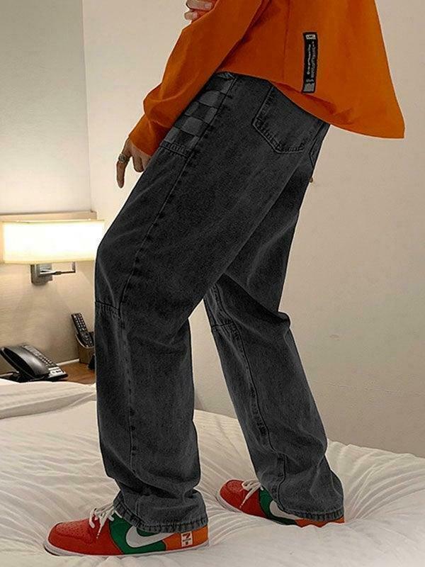 Y2K Aesthetic Patchwork Jeans - Coquette Style Grunge Fashion Y2K Aesthetic Patchwork Jeans - Coquette Style Grunge Fashion