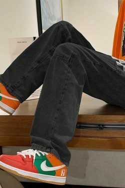 Y2K Aesthetic Patchwork Jeans - Coquette Style Grunge Fashion