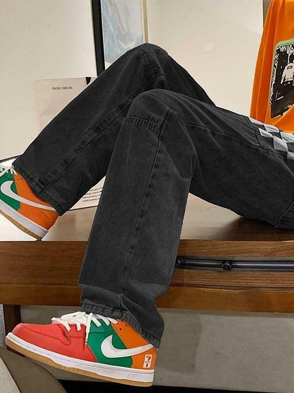 Y2K Aesthetic Patchwork Jeans - Coquette Style Grunge Fashion Y2K Aesthetic Patchwork Jeans - Coquette Style Grunge Fashion