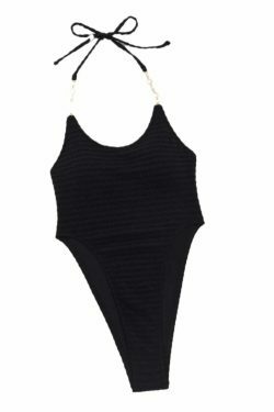 Y2K Aesthetic Pearl Swimsuit: Sexy Open-Back Coquette Style for Women's Fashion