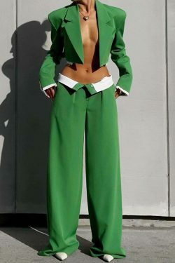 Y2K Aesthetic Petite Short Jacket: Coquette & Grunge Style Casual Suit