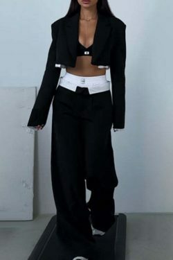 Y2K Aesthetic Petite Short Jacket: Coquette & Grunge Style Casual Suit