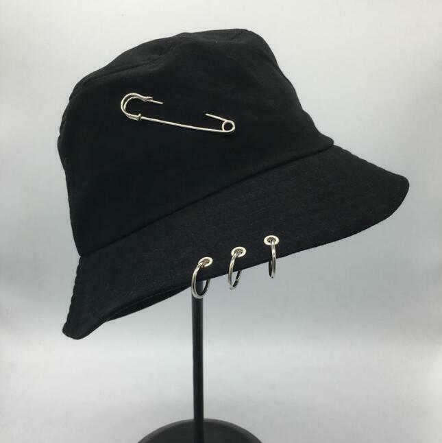 Y2K Aesthetic Pierced Bucket Hat for Women - Coquette, Grunge, Pastel Goth Fashion