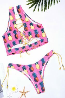 Y2K Aesthetic Pink Drawstring Tankini Top - Coquette Style for Women - Grunge Fashion Swimwear
