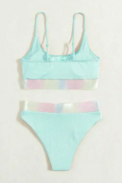 Y2K Aesthetic Pink Split High Waist Bikini for Women