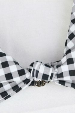 Y2K Aesthetic Plaid Strappy Bikini Set - Coquette Style for Women's Fashion