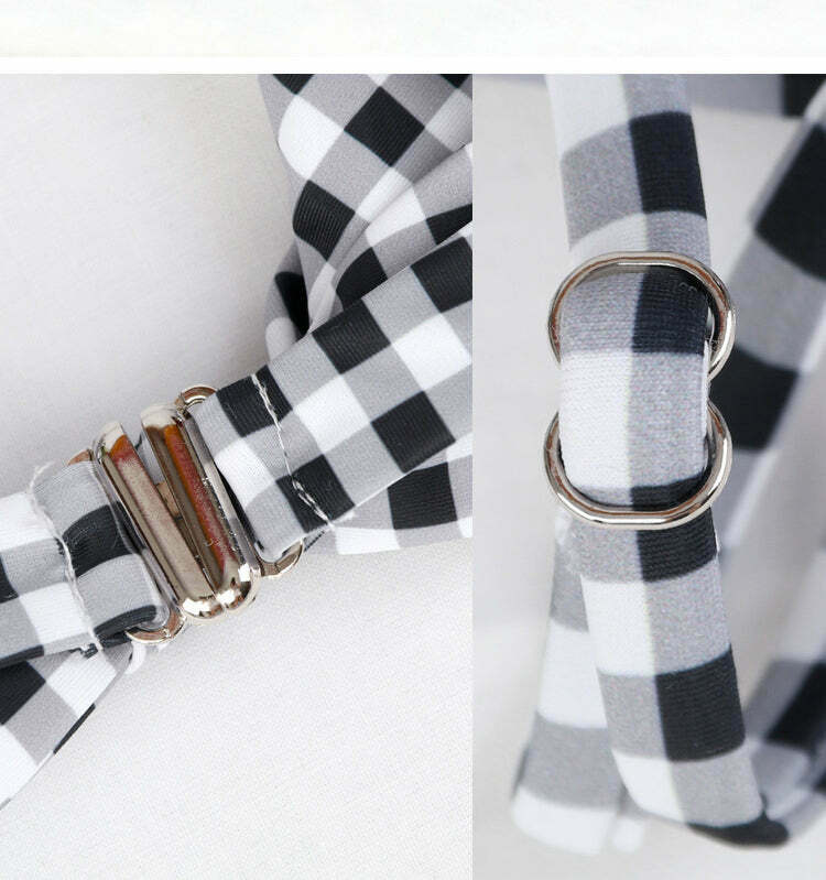 Y2K Aesthetic Plaid Strappy Bikini Set - Coquette Style for Women's Fashion Y2K Aesthetic Plaid Strappy Bikini Set - Coquette Style for Women's Fashion