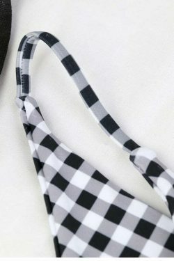 Y2K Aesthetic Plaid Strappy Bikini Set - Coquette Style for Women's Fashion