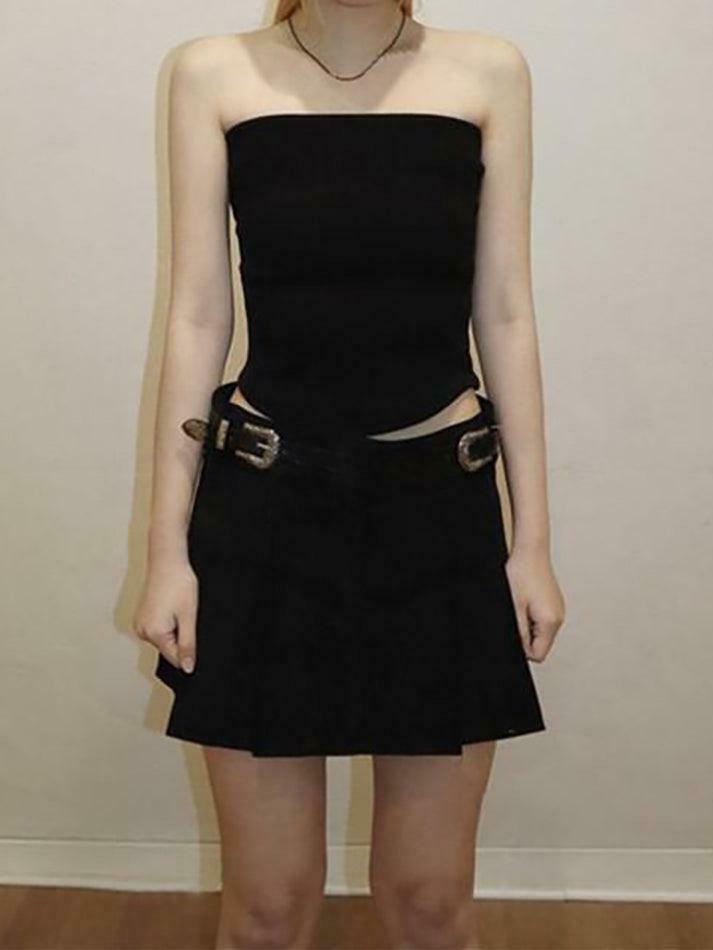 Y2K Aesthetic Plain Tube Top for Women - Coquette Style Grunge Fashion - Cute Pastel Goth Outfit Y2K Aesthetic Plain Tube Top for Women - Coquette Style Grunge Fashion - Cute Pastel Goth Outfit