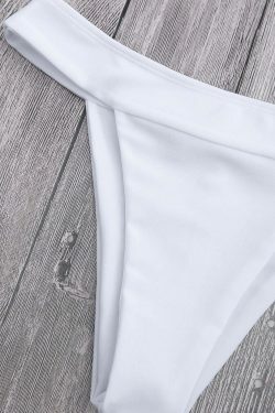 Y2K Aesthetic Plunge Bikini Top with High Cut Bottoms