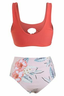 Y2K Aesthetic Plunge Knot Printed Bikini Set in Coquette Style