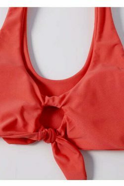 Y2K Aesthetic Plunge Knot Printed Bikini Set in Coquette Style