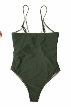 Y2K Aesthetic Plunge Neckline Plaited Swimwear for Niche Women Fashion