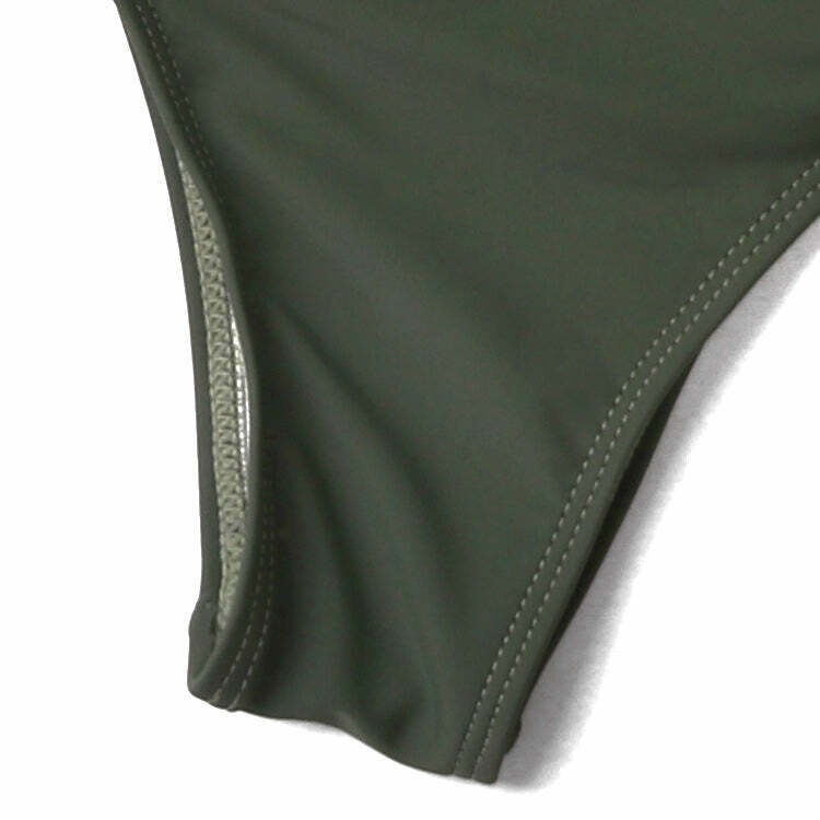 Y2K Aesthetic Plunge Neckline Plaited Swimwear for Niche Women Fashion Y2K Aesthetic Plunge Neckline Plaited Swimwear for Niche Women Fashion