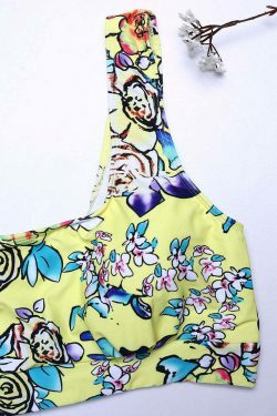 Y2K Aesthetic Plus Size High Waist Printed T-shirt Bikini Suit