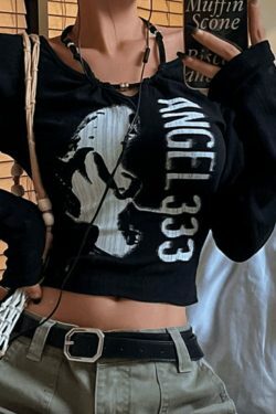 Y2K Aesthetic Print Halter Slim Knit Top - Coquette & Grunge Style Cute Tops for Women