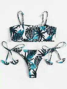 Y2K Aesthetic Print Tie Underwire Bikini Set - Coquette Style Grunge Fashion for Women