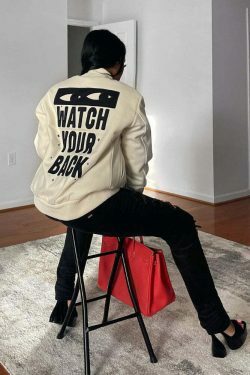 Y2K Aesthetic Printed Baseball Jacket for Women - Coquette & Grunge Style Cargo Skirt Outfit