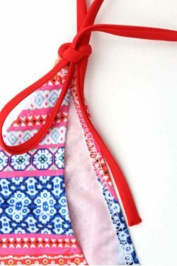 Y2K Aesthetic Printed Halter Bikini Set with String Bottoms