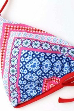 Y2K Aesthetic Printed Halter Bikini Set with String Bottoms