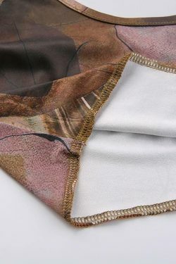 Y2K Aesthetic Printed Halter Crop Cami Top - Coquette & Grunge Style for Women