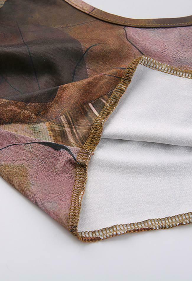 Y2K Aesthetic Printed Halter Crop Cami Top - Coquette & Grunge Style for Women Y2K Aesthetic Printed Halter Crop Cami Top - Coquette & Grunge Style for Women